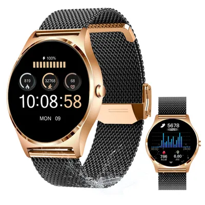 Produktbild von XCOAST JOLI Damen Smartwatch, 43mm, AMOLED, Edelstahl, Puls, Blutdruck, Blutsauerstoff