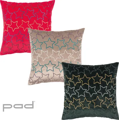 Produktbild von pad Kissenbezug Zodiac mit Sternen 45 x 45 cm mit Reißverschluss bestickt, FARBE:taupe