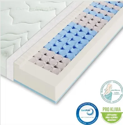 Produktbild von Taschenfederkernmatratze H3 H4 90x200 cm, VARIO LUX Greenfirst – Höhe ca. 22cm, Hochwertige 7 Zonen Matratze in 90x200, Bezug mit Greenfirst® Veredelung – antibakteriell und Allergiker geeignet