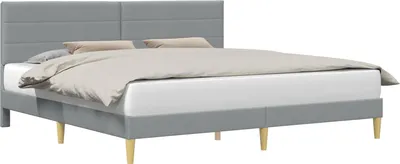 Produktbild von vidaXL Bettrahmen mit Kopfteil Hellgrau 180 x 200 cm Stoff