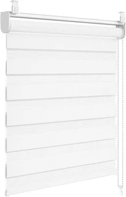 Produktbild von WOLTU Doppelrollo Klemmfix ohne Bohren, Vormontiertes Duo Innen Rollos, Weiß : 100x120 Größe: 100x120