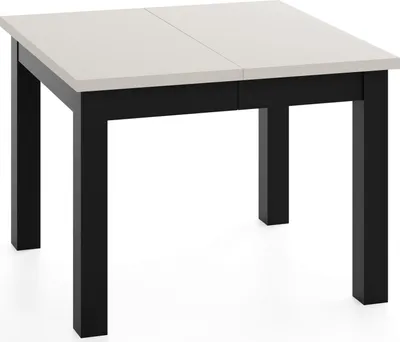 Produktbild von Quadratischer Esstisch Ausziehbar 80 bis 280 cm – Verlängerbar, für 4-14 Personen mit Schwarzen Holzbeinen – Tisch für Wohnzimmer & Esszimmer in Kaschmir
