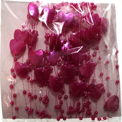 Produktbild von Perlengirlande Perlenkette Perlen + Herzen Acryl Nylonschnur 5m Hochzeit, Farbe:pink
