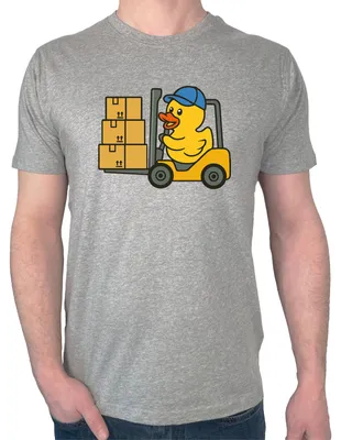 Produktbild von Huuraa Herren T-Shirt Quietscheente Lager Comic Gummiente 3XL Sport Grey Bio Baumwolle Fairtrade Herrenshirt Geschenkidee
