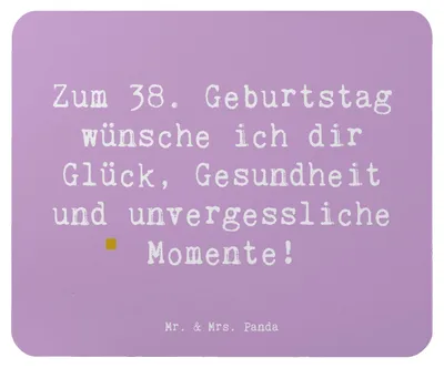 Produktbild von Mr. & Mrs. Panda Mauspad Spruch 38. Geburtstag - Lavendeltraum - Geschenk, Liebe, Erinnerungen, Happy Birthday, Mousepad, mausteppich, pc, mousematte, Mouse Pad, Glück