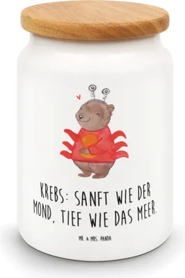 Produktbild von Mr. & Mrs. Panda Kaffeedose Krebs Astrologie - Weiß - Geschenk, Geburtstagsgeschenk, Sternzeichen, Vorratsbehälter, Tierkreiszeichen, behälter, Dose, Teedose, Keksdose