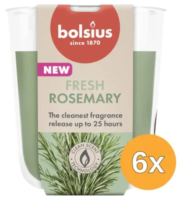 Produktbild von 6 Stück Bolsius Duftglas 80/73, Duft: Rosmarin (1 Stück)
