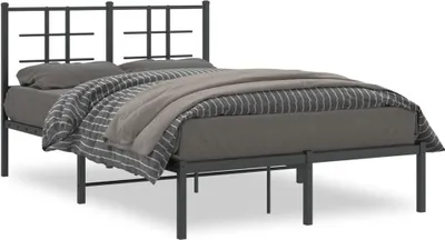 Produktbild von Bettgestell mit Kopfteil Metall Schwarz 120x200 cm 355559
