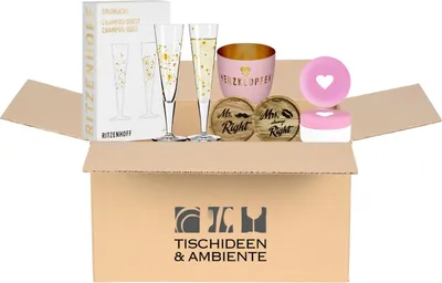 Produktbild von Tischideen & Ambiente Geschenkbox Valentinstag pink 6tlg - Herzklopfen