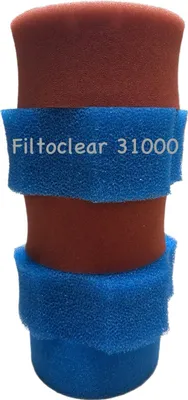 Produktbild von KH Biotec Ersatzschwammset Filtoclear 31000 Filter 3x blau/ 2x rot passend für Oase