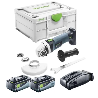 Produktbild von Festool AGC 18-125 EB-Basic Akku Winkelschleifer 18 V 125 mm Brushless + 2x Akku 8,0 Ah + Schnellladegerät + Systainer