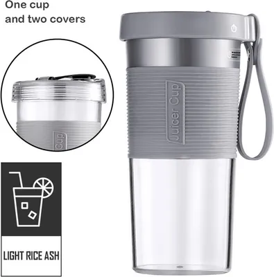 Image de Centrifugeuse électrique sans fil 600ml Bouteille d'extraction de jus de fruits portable DIY Bouteille de voyage d'extérieur - Gris