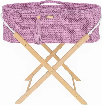 Image de Lit pour bébé Boho avec matelas et cadre en bois lavande