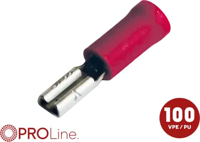 Obrázok produktu pre Krimpovacie objímky, ploché, 0,5 mm² - 1,5 mm², červené, EE, 100 kusov