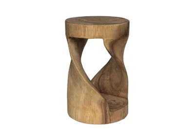 Produktbild von Design Massivholz Sitzhocker Hocker aus Suar Holz Rund Natur Hartholz