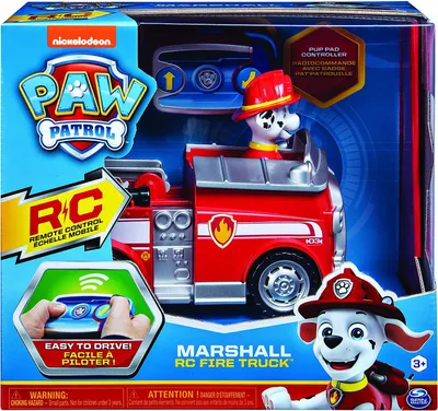Produktbild von Paw Patrol 6054195 - Ferngesteuertes RC Fahrzeug Marshall, Feuerwehrauto rot, mit Figur