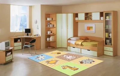 Produktbild von Kinderzimmerteppich mit Tiermotiven, 120 x 180 cm