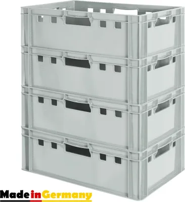 Produktbild von Fleischkiste E2 Fleischkiste Grau Fleischerkiste Fleischkisten Kiste Fleischkiste Eurobox Lebensmittelecht 60 x 40 Metzgerkiste Auswahl Kingpower, Anzahl:4