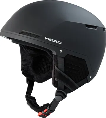 A black ski helmet with the HEAD logo on it, shown against a white background.