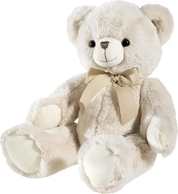 Zdjęcie produktu dla Pluszowy miś z kokardą beżowy, 42 cm - miś, miś pluszowy