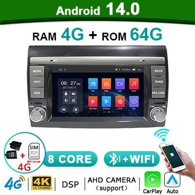 Obrázok produktu pre Autorádio, veľkosť displeja, kompatibilné s Fiat Bravo 2007–2014, CBL-4G64G-CP