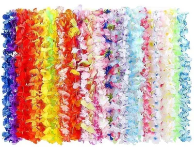 Immagine prodotto di 100 ghirlande di fiori hawaiani per decorazioni da festa