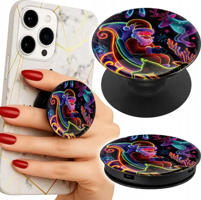Image de Porte-téléphone Popsocket pour doigt/ Père Noël Designs