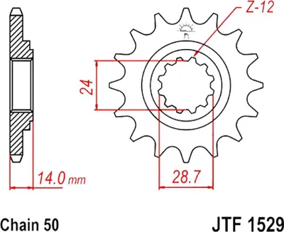 Zdjęcie produktu dla Zębatka Przednia F1529 17 Zębów, Rozmiar 530