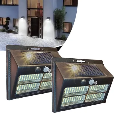 Immagine prodotto di Set di 2 lampade solari da esterno con 180 LED e 2000 lm, con sensore di movimento
