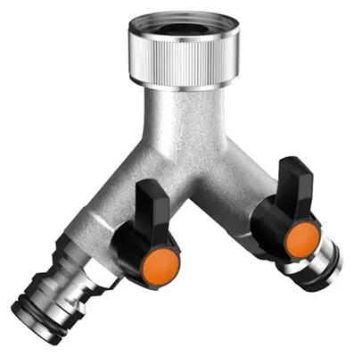 Immagine prodotto di Claber Presa Rubinetto a Due Vie Regolabili in Ottone Cromato Metal-Jet 3/4" Quick-Click 9602