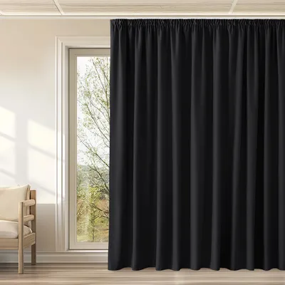 Productafbeelding van Zwarte Isolerende Blackout Gordijnen met Plooien voor Woonkamer en Slaapkamer