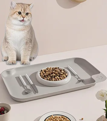 Imagen del producto de Alfombrilla para perros y gatos, impermeable, de 57,5 x 35,5 cm, antideslizante, ideal para la cocina