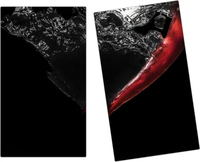Produktbild von Spritzschutz Herdabdeckplatte Schneidebrett aus Glas Chilischote im Wasser 2-Teilig (60x52cm)