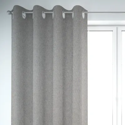 Produktbild von SCHÖNER LEBEN. Vorhang Leinenlook meliert uni dunkelblau 245cm Aufhängung Ösen