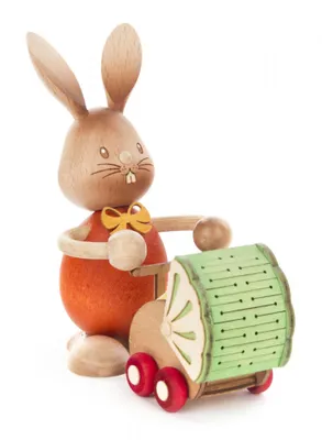 Produktbild von Drechslerei Kuhnert Hase Stupsi, Motiv:Stupsi mit Kinderwagen