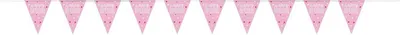 Produktbild von Wimpelkette rosa & silber Happy Birthday
