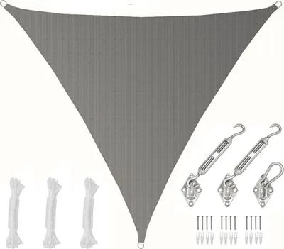 Produktbild von 5x5x5 UV Sonnensegel Dreieckig Atmungsaktiv - Sonnenschutz Segel mit Befestigung