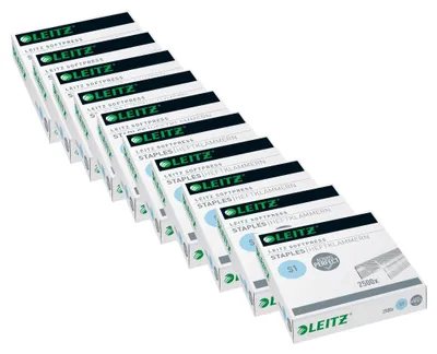Produktbild von Leitz Softpress Heftklammern S1, verzinkt, 10 Boxen à 2500 Stück