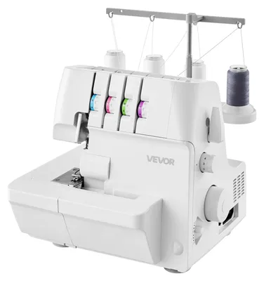 Overlock-Nähmaschine, 1250 Stiche/min, 2-3-4 Faden, Differenzialzufuhr, weiß
