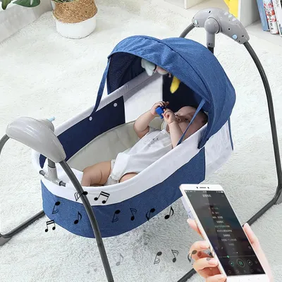 Immagine prodotto di Altalena per neonati - Altalena elettrica per bambini - Sedia a dondolo automatica per il tuo bambino - Sedia a dondolo