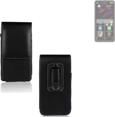 Produktbild von K-S-Trade Gürteltasche kompatibel mit Bea-fon M6s Schutz Hülle Handy Hülle mit Magnetverschluss Holster in schwarz
