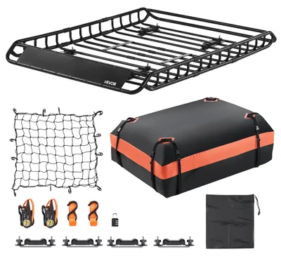 Productafbeelding van VEVOR dakdrager, 130,5 x 91,5 x 12,7 cm. Dakdrager met een waterdichte bagagetas van 15 kubieke voet, draagvermogen van 90 kg. Universele drager voor SUV's en vrachtwagens