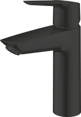 A black matte faucet on a white background.