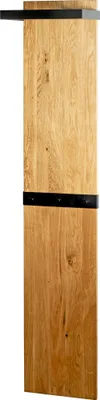 Produktbild von HAKU Wandgarderobe eiche, schwarz - Massivholz, Metall, B/H/T: 35x175x25 cm