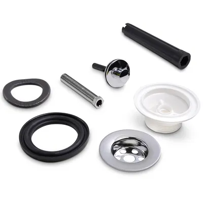 Produktbild von Ablaufventil 1 1/4" x 60 mm mit Stopfen und Sieb verchromt für Keramikbecken
