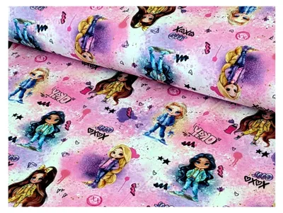 Produktbild von Baumwolljersey Cool Girls auf Rosa Meterware für Kleider