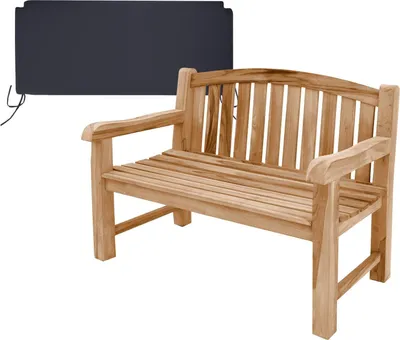 Produktbild von Gartenbank Bari Teak Massivholz XXL extra stark 120 cm Schwarz