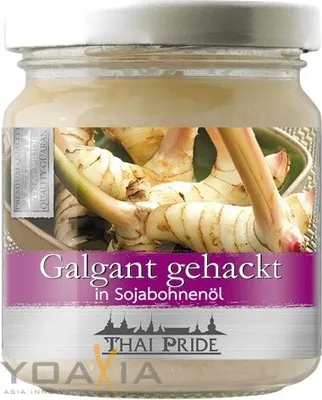 Produktbild von THAI PRIDE Galgant gehackt in Sojabohnenöl 175g | Minced Galangal | Thai Ingwer
