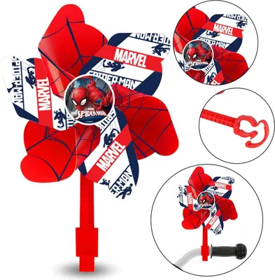 Obrázek produktu pro MARVEL Spider-Man Červený větrný mlýn na řídítka jízdních kol, koloběžek, pro děti