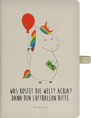 Produktbild von Mr. & Mrs. Panda Journal Einhorn Luftballon - Transparent - Geschenk, Kladde, Einhörner, Geld, Unicorn, Freundin, Adressbuch, Reisetagebuch, Skizzenbuch A5, notizbuch